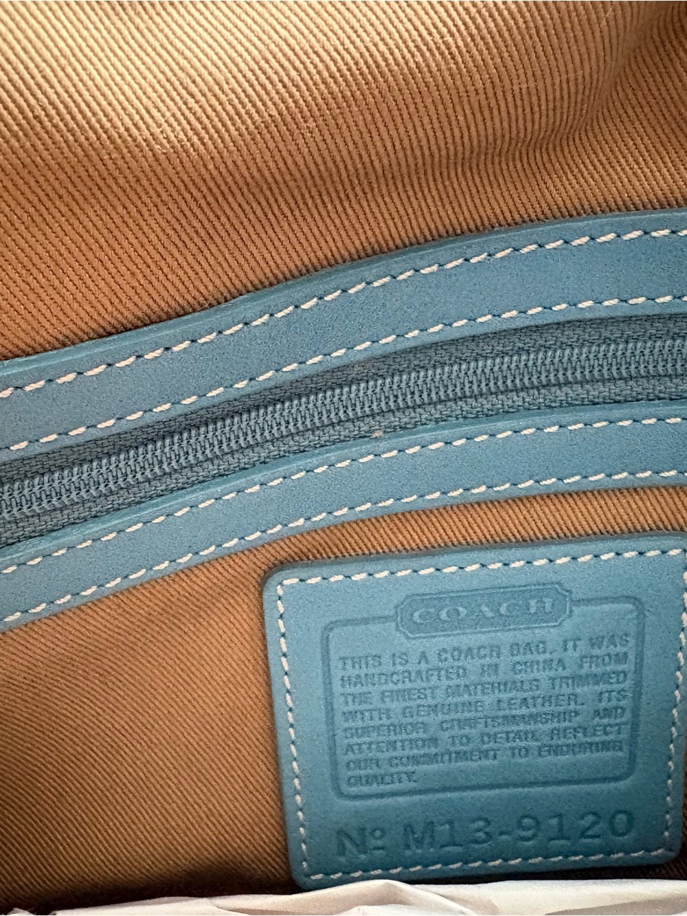 Coach vintage Legacy flap bag beige and blue EUC canvas and leather - Picture 4 of 4